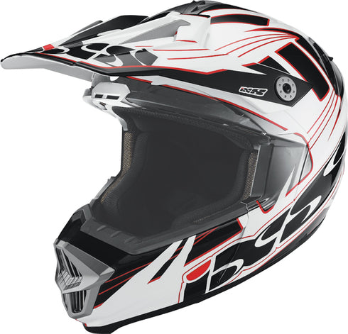 IXS HX 178 FRAGMENT SCHWARZ-WEISS-ROT casca enduro/cross
